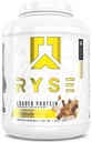 Polvo de proteína cargada RYSE - Cinnamon Toast - 25g Whey Protein Isolate " Concentrate with Prebiotic Fiber " MCTs - Low Carb, Low Sugar, Digestive-Friendly - 54 Servings / 4 lb Tub