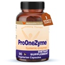 WellnessOne ProOneZyme Digestive Enzymes Supplements - Systemic Proteolytic Enzymes for Digestion, Gut Health, Gas Relief & Bloating - Contains Bromelain, Nattokinase, Protease &amp; More - 90 Capsules