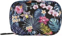 Naanle Pill Organizer Hawaii Palm Leaves Flower Pill Box 7 Day Pill Case Bag Travel Pill Organizer Bag with Zipper Portable Weekly Case Compact Size for Vitamin Supplement Holder
