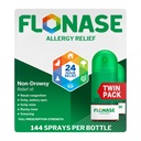 Flonase Alivio de la Alergia Nasal Spray, 24 horas Medicina de la Alergia No Dolorosa, Metered Nasal Spray - 144 Sprays (Pack of 2) - Caída y Alivio de la Alergia Estacional