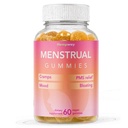 Gummies menstruales para las mujeres pueden ayudar a soplar, alivio de periodo ¦ Plant-Based ¦ Cramp Bark, Magnesium, Chaste Berry Silencio Vegan ← Orange 60ct