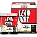 Lean Body MRP All-In-One Vanilla Meal Replacement Shake, 40g Protein, Whey Blend , 8g grasas saludables Fiber de EFA, 22 vitaminas y minerales , No color artificial, Gluten Free, (20 paquetes)