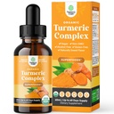 Orgánica Turmérica Líquidas para Adultos - Curcumina Turmérica con Pepper Negro, Extracto de Canela > Líquido para el dolor Conjunto, Movilidad & Inflamación - Gotas de Curcumin para Soporte Inmuno - 60ml (2oz)
