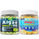 Vegan Omega 3 Gummies 1 Pack + Azúcar Omega 3 Gummies para niños 2 Pack
