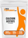 BulkSupplements.com Calcium Acetate Powder - Suplemento de calcio, Grado de alimentos - Pure " Gluten Free, 500mg por Serving, 100g (3.5 oz) (Pack of 1)