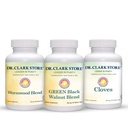 Dr Clark Store Intestine Support &amp; Cleanse Kit - con Freeze-Dried Green Black Walnut Hulls, Wormwood y Cloves-Helps Maintain Optimum Intestinal Function - Vegetarian Capsules