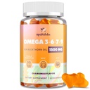Omega 3 6 7 9 Gummies for Women - Omega 3 Suplemento con aceite de hebilla de mar, aceite de linaza, vitaminas E, A " Probióticos - Esquí, ojo " sequedad, sabor de manzanilla - 60 Gummies