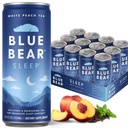 Bebida de sueño de melatonina de oso azul, té de sueño para el soporte de cama, té de melotonina blanca con melatonina (5 mg), lavanda, Ashwagandha, manzanilla, GABA, L-Theanine, libre de cafeína, azúcar cero, 8.4 Fl Oz 12-Pack