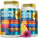 12 in 1 Premium Immune Defense Vitaminas - Immune Supplement w/Vitamin D3 5000 IU Vitamina С 1000mg Zinс 50mg - Luxe Choice for Premium Immune Support - with Echinacea Elderberry and Ginger - 120 Caps