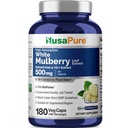 NusaPure White Mulberry Leaf Extracto 10:1 Extracto, 500 mg Equivalente a 5000mg 180 Veg Caps (Vegan, No GMO Bioperina)