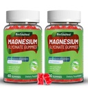 Magnesium Glycinate Gummies 600mg, Magnesium Gummies for Women &amp; Men, con Magnesium L-Threonate 300mg, CoQ10 y Black Pepper, Vegan (120 Conteo)