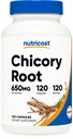 Nutricost Chicory Root 650mg Por Capsule - 120 Plant-Based Capsules, Non-GMO, Gluten Free