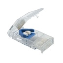 EZY DOSE Pill Cutter y Splitter con cerradura, cuchillas, vitaminas, tabletas, cuchilla de acero inoxidable, tamaño de viaje, cuchillas de corte seguro y vitaminas, fácil de usar, azul, BPA Gratis