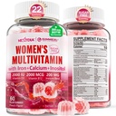 Multivitamina metilada para mujeres Gummies, Calcio, D3 K2, Methylfolate & B12, Inositol, Vitamina diaria A, C, E, Complejo B, Biotina, Hierro - Energía, Inmune, Hueso, Piel, Pelo - Vegan, Azúcar Gratis, 60 Condes
