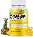 Magnesio Glycinate Gummies 1000mg, Azúcar suplementos de potasio libre de magnesio Chewable para adultos con L-Threonate para el sueño, el apoyo corporal y la relajación,90 Mango Pineapple Gummies