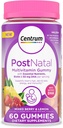 Centrum Mangas multivitamínicas posnatales con biotina y DHA, Berry mixto y sabores de limón - 60 cuenta, 30 días de suministro
