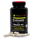 Nicotinamide Vitamina B3 y D3 Suplemento Silencio Vegetariano y libre de gluten Nicotinamide Suplemento con casquillos vegetales de celulosa tóxica promueve la piel sana latitud 60 cápsulas  500mg