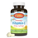 Carlson - Vitamina Chewable para Niños C, 250 mg, 1 g de Azúcares, Apoyo Inmunitario " Wellness Optimal, Antioxidante, Tangerina, 60 Tabletas Vegetarianas