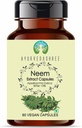Neem Extract 500mg - 60 Vegetarian Capsules ← Azadirachta Indica Silencio Todo Natural TENIDO 100% Vegan ANTE Gluten-Free ANTE GMP Certified.