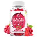 Calcio Magnesio Zinc Gummies con Vitamina D3, Azúcar Gummies de Calcio Libre para Mujeres Hombres, Raspberry Flavor - 60 Cuenta