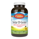 Carlson - Solar D Gems, Vitamina D3 y Omega-3 Suplemento, 2000 UI (50 mcg) Vitamina D3, 115 mg Omega-3s EPA y DHA Suplemento, Wild Caught, Sustentably Sourced, Lemon, 360 Softgels