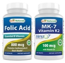 Best Naturals Folic Acid 800 mcg " Vitamin K2 (MK7) con D3