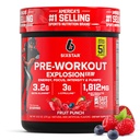 Powder Pre-Workout de seis estrellas para hombres y mujeres, Fruit Punch (30 servidos) - Preworkout Explosion 2.0 Energy Powder Drink Mix with Beta-Alanine &amp; Caffeine - Sports Nutrition Supplement Products