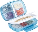 Organizador de píldoras de viaje Daviky, dispensador semanal de píldoras 1 vez al día, caja grande de píldoras, caja de proa de humedad 8 caja de píldoras, portador de píldoras portátiles para medicamentos, suplementos y vitaminas (lue)