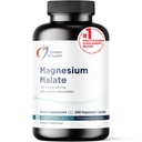 Diseños para el Magesio Malato de Salud - Magnesio Chelatado como Di Magnesio Malate - Formulario altamente biodisponible para apoyar Energía, Bone Health + Recuperación del Musculo (240 Magnesium Malate Capsules)