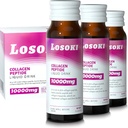 Losoki Líquido Collagen Peptide Drink - 10000mg Hidrolyzed Marine Collagen Peptides with Vitamin C, Premium Blend, Promote Healthy Hair Skin Nails Joints Bones, (1 Box, 10 Bottles)