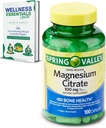 Citrate de Magnesio 100mg ANTE Citrato de Magnesio, 100 cápsulas TENIDO Altamente Absorbable Silencio Rapid Release for Bone, Nerve, Muscle Health ANTE Suplemento para el sueño, el corazón, suplementos de magnesio