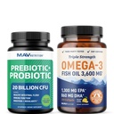 Petróleo de Pesca Omega 3 y cápsulas probióticas ← Triple Strength EPA & DHA con Probiótico Gut Health &amp; Immune Support Suplemento