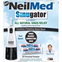 NeilMed Sinugator Empaquetador sin cable Riego Nasal con 30 Packets Premixed y 3 Baterías AA - Negro (Pack of 1)