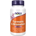 AHORA Suplementos de alimentos, Turmeric " Bromelain (Extracto Turmérico estandarizado) con Bromelain 2400 GDU/g, 90 cápsulas de veg