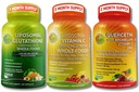 SUPPLEMENTOS STUDIO High Absorption Antioxidant &amp; Immune Support Bundle – Liposomal Vitamina C 1500mg + Glutathione 500mg + Quercetina con Bromelaina, Zinc &amp; Whole Food Blend – Vegan, Non-GMO Capsules