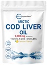 Cod Liver Oil 2,000mg Por Serving, 360 Softgels ← Burpless Lemon Flavored – Rich in Omega 3, Vitaminas A &amp; D3, EPA, DHA ← Wild Caught Arctic Deep Sea Fish TEN Heart, Brain, &amp; Immune Supplement