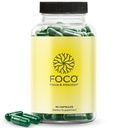 Piense que FOCO capsules (13+) Suplemento de enfoque natural para adolescentes y adultos - Nootropic cerebral para la concentración, memoria, claridad mental, vitaminas de mejora cognitiva - Suplementos de atención - 60 cápsulas