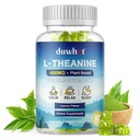 L-Theanine Gummies 400mg, Chewable Theanine Supplement for Adults &amp; Kids 4+, Natural Stress Relief, zzZ & Focus Supplement, Vegan, Low Sugar, Non-Drowsy, Lemon Flavor, 60 Chewables