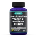 VANI 500MG Benfotiamine con B1, 5X Tiempo de grasa y agua Soluble Thiamine B1 Suplemento – Tercera Parte Tested, No Gluten (120 cápsulas)