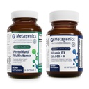 Metagenics Bundle - PhytoMulti & D3 10,000 + K - 60 cápsulas de PhytoMulti para hombres y mujeres - 60 Softgels de D3 10.000 + K para soporte de inmuno, salud ósea y salud cardíaca