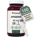 PriSTINE'S Apigenin Supplement for Sleep Capsules - 50mg 150 Day Supply - Prostate &amp; Sleep Support Found in Chamomile Powder for Relaxation, Healthy Aging, Brain & Heart Health, &amp; Immunity