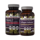 ResVitale Beauty 3 - Suplemento de cuidado de piel con Collagen, Keratin & Elastin - 90 cápsulas &amp; Collagen Enhance - Suplemento de belleza con ácido hialurónico " Resveratrol - 60 cápsulas