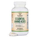 Aminoácidos esenciales - 1 Gram Por Serving Powder Blend of All 9 Essential Aminos (EAA) y Todos los Aminos de Cadena Sustituida (BCAAs) (Leucine, Isoleucine, Valine) 225 cápsulas, Gluten Gratis por Madera Doble