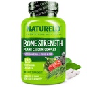 Suplemento de calcio NATURELO - con vitamina C, vitamina D3, K2, y zinc de calcio para la fuerza ósea con calcio 600 mg - base vegetal, 120 cápsulas vegetarianas, no GMO, soy " libre de gluten "