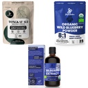 Polvos Jungle Ultimate Hombres Salud &amp; Bienestar Bundle: 5oz Tongkat Ali Powder, 5oz Polvo de arándanos silvestres &amp; 3.4oz Extracto líquido de arándanos orgánicos - Suplementos Premium para conducir, pasión, vista