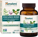 Himalaya Focused Mind with Ashwagandha, Bacopa & L-Theanine for Focus, Energy and Atención, 60 capsules, 1 Month Supply, Vegan, Gluten Free