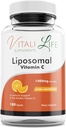 Vitali Life Liposomal Vitamina C, 1400 mg, 180 cápsulas, Ultra High Absorption from Ascorbic Acid, Powerful Antioxidant, Immune System Support, Collagen Boosting for Skin Health