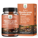 Complejo avanzado de setas cápsulas - 10X Lions Mane suplemento cápsulas con Reishi, Chaga, Maitake " Shiitake for Brain Health Memory Support " Focus - Nootropic for Mental Clarity - 120 caps