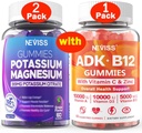 2Pack Potasio Magnesio + 1Pack Vitamina ADK con B12 Gummies