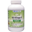 Wonder Laboratories EZ Omega-3 Atlantic Menhaden Fish Oil Suplemento 2000 mg, Burpless, Made in The USA, Perfect Balance of EPA+ DHA + DPA 180 Softgels